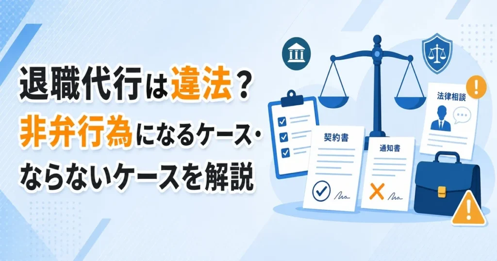 退職代行は違法？非弁行為になるケース・ならないケースを解説