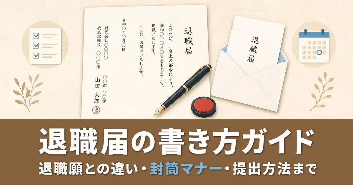 退職届の書き方ガイド｜退職願との違い・封筒マナー・提出方法まで