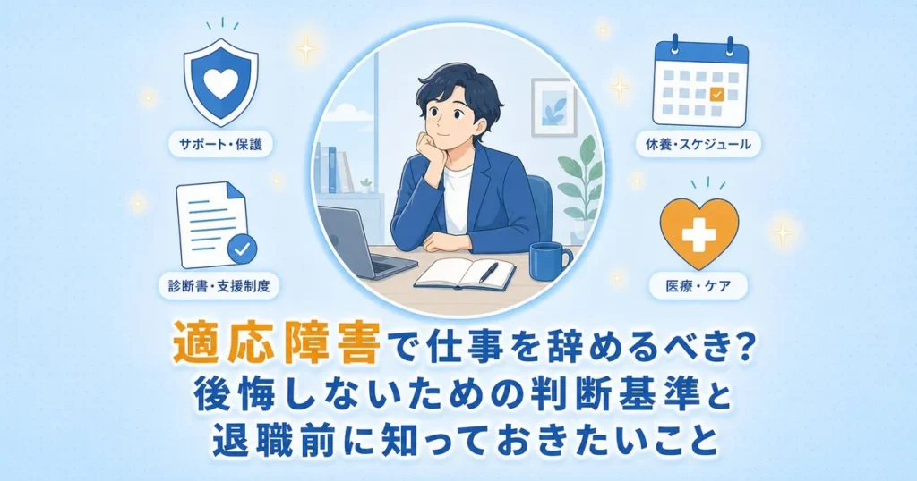 適応障害で仕事を辞めるべき?後悔しないための判断基準と退職前に知っておきたいこと